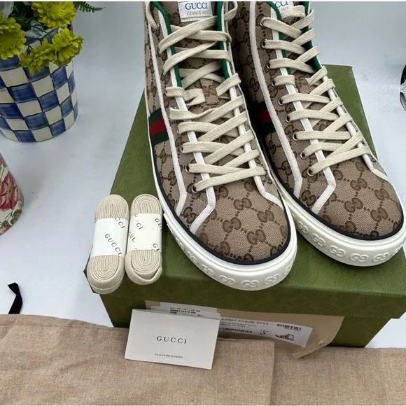 Men’s Gucci tennis 1977 HighTop Sneakers size 12.5 made in Italy